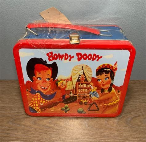 1962 metal lunch boxes girls|vintage howdy doody lunch box.